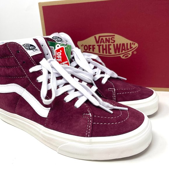 Vans Sk8 Hi Men's Size Skateboarding Red White High Top Suede VN0A32QG9G8 - Picture 9 of 11